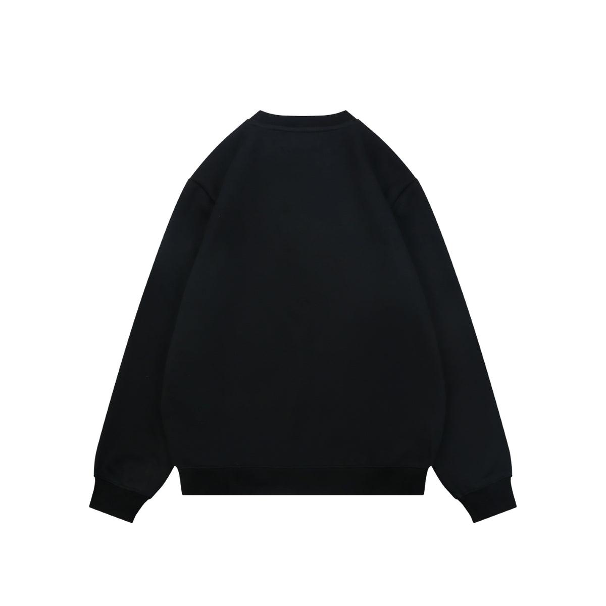 Prada Nylon-Splice Triangle Logo Lower-Right Crew Neck Sweatshirt | Black | PRA-NY-SPL-TRI-LGO-LR-CN-SWT-BLK