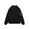 Prada Re-Nylon Sleeve Zip Pocket Triangle Logo Crew Neck Sweatshirt | Black | PRA-NY-SLV-ZIP-PKT-TRI-LGO-CN-SWT-BLK
