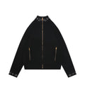 Louis Vuitton LV Monogram Rib-Trim Stand Collar Full-Zip Jacket | Black | LV-MON-RIB-STD-CLR-FZ-JKT-BLK