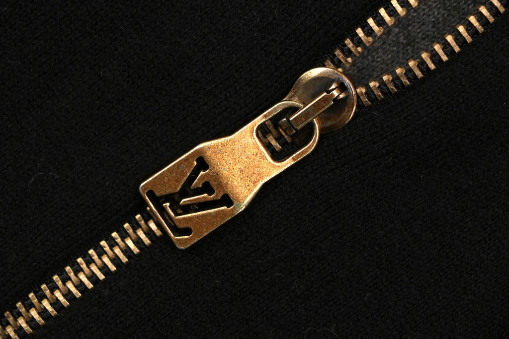 Louis Vuitton LV Monogram Rib-Trim Stand Collar Full-Zip Jacket | Black | LV-MON-RIB-STD-CLR-FZ-JKT-BLK