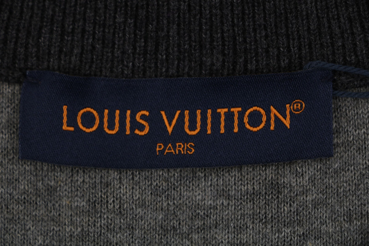 Louis Vuitton LV Monogram Rib-Trim Stand Collar Full-Zip Jacket | Dark Grey | LV-MON-RIB-STD-CLR-FZ-JKT-DGY