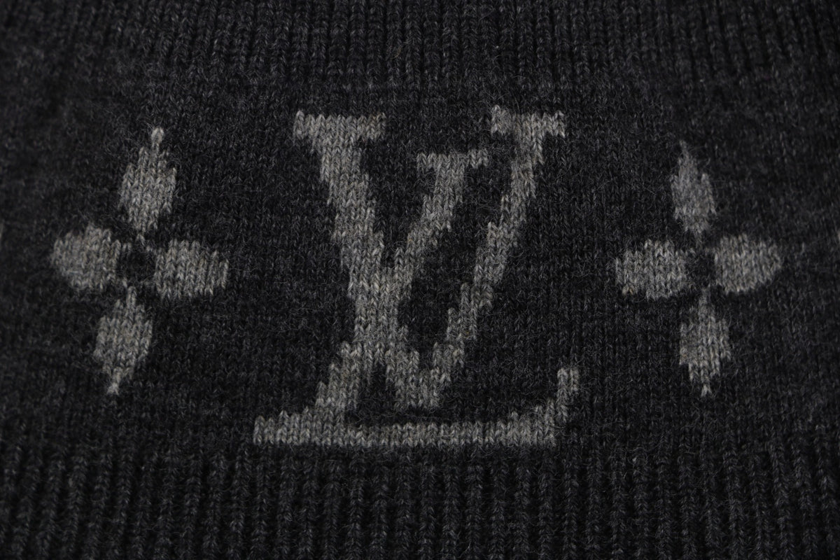 Louis Vuitton LV Monogram Rib-Trim Stand Collar Full-Zip Jacket | Dark Grey | LV-MON-RIB-STD-CLR-FZ-JKT-DGY