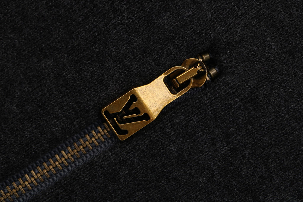 Louis Vuitton LV Monogram Rib-Trim Stand Collar Full-Zip Jacket | Dark Grey | LV-MON-RIB-STD-CLR-FZ-JKT-DGY