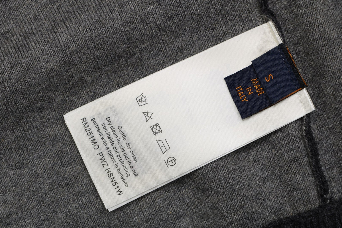 Louis Vuitton LV Monogram Rib-Trim Stand Collar Full-Zip Jacket | Dark Grey | LV-MON-RIB-STD-CLR-FZ-JKT-DGY