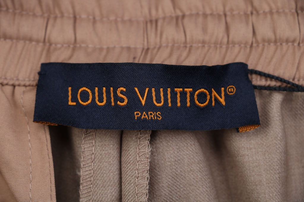 Louis Vuitton Tonal LV Monogram Jacquard Wool Trousers | Taupe | LV-TN-MON-JCQ-WL-TRS-TPE