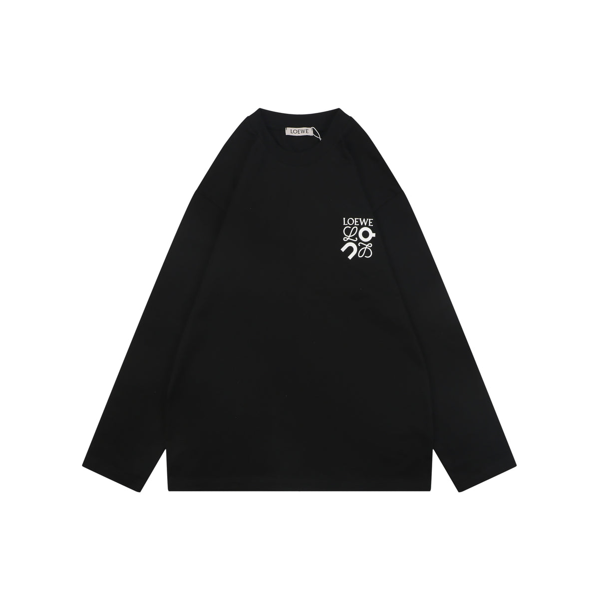 Loewe ON Anagram Graphic Print Long Sleeve T-Shirt | Black | LOE-ON-ANG-GFX-PRT-LS-TSH-BLK