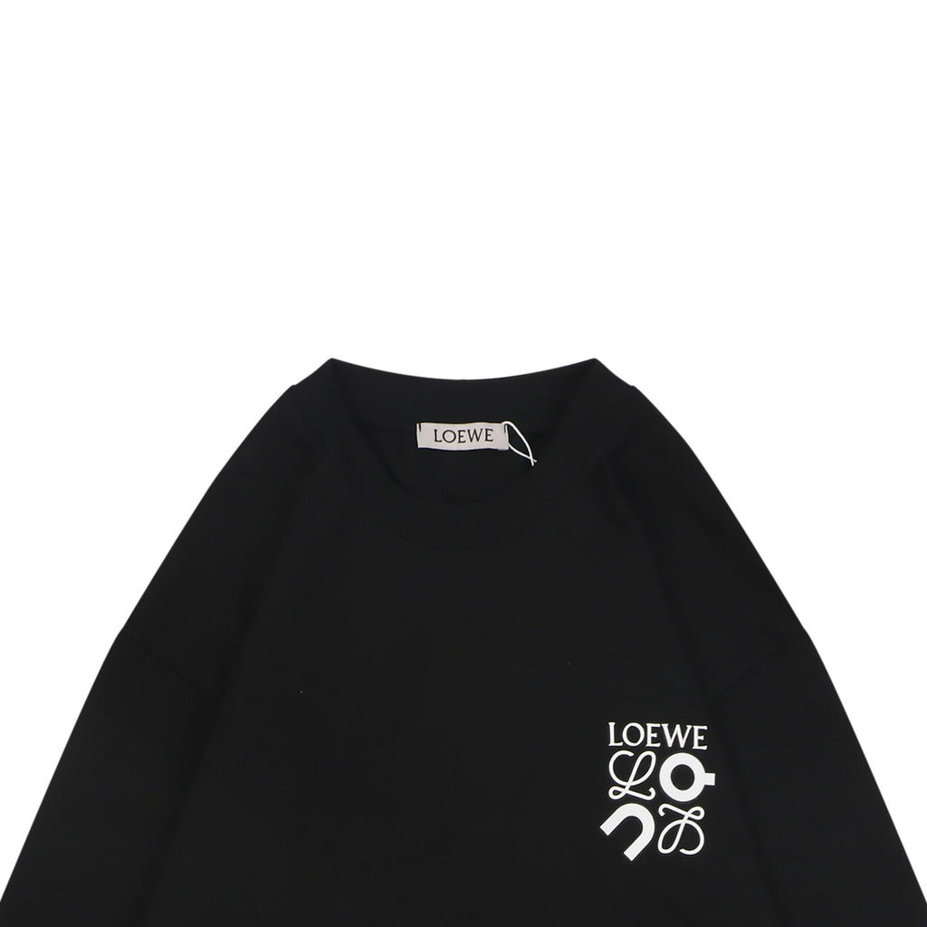 Loewe ON Anagram Graphic Print Long Sleeve T-Shirt | Black | LOE-ON-ANG-GFX-PRT-LS-TSH-BLK