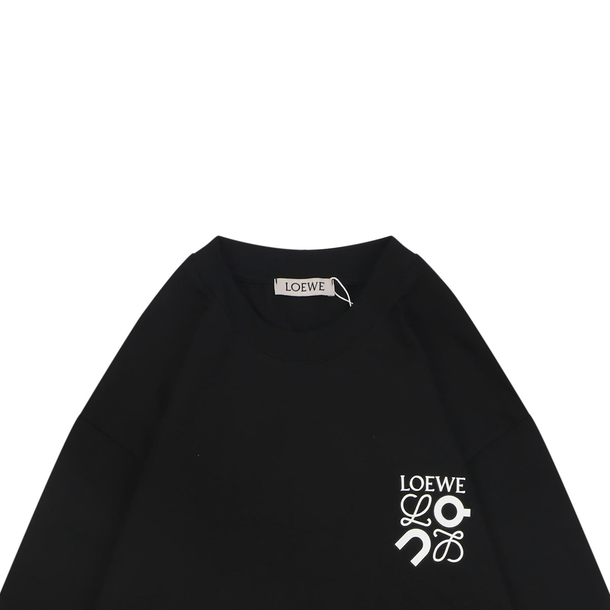 Loewe ON Anagram Graphic Print Long Sleeve T-Shirt | Black | LOE-ON-ANG-GFX-PRT-LS-TSH-BLK