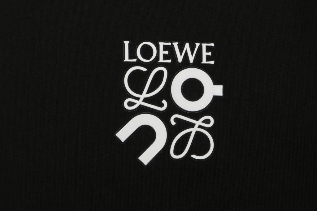 Loewe ON Anagram Graphic Print Long Sleeve T-Shirt | Black | LOE-ON-ANG-GFX-PRT-LS-TSH-BLK