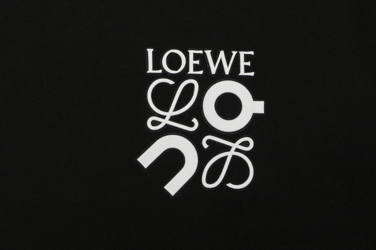 Loewe ON Anagram Graphic Print Long Sleeve T-Shirt | Black | LOE-ON-ANG-GFX-PRT-LS-TSH-BLK