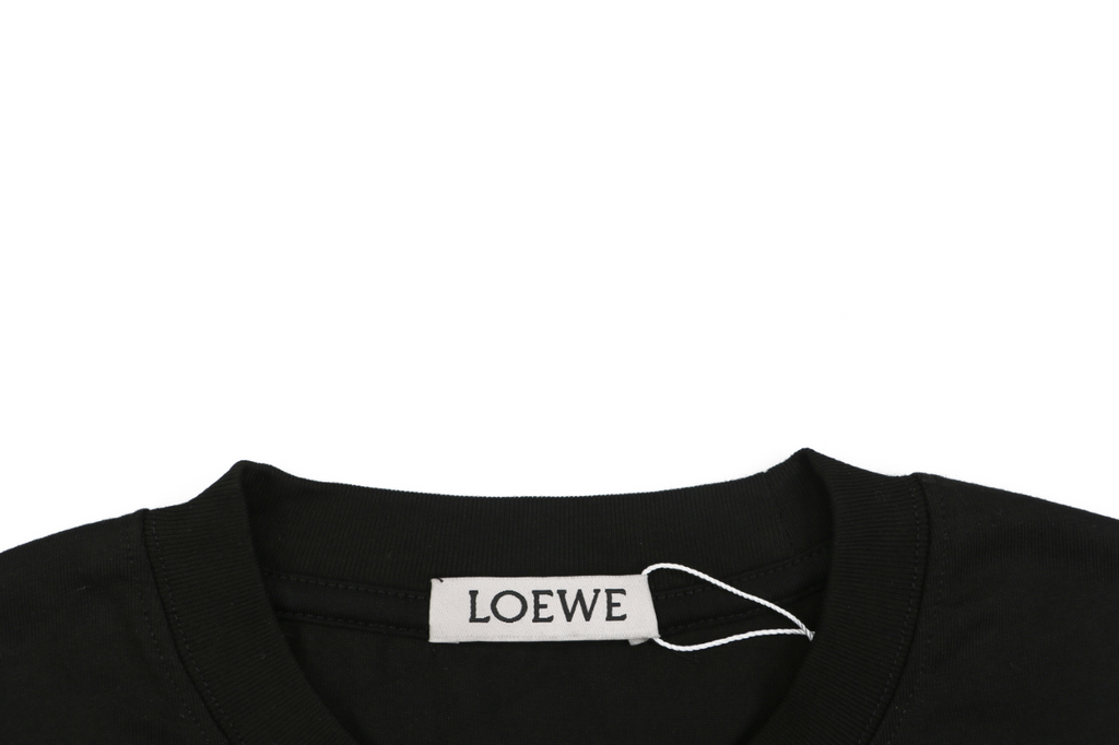 Loewe Border-Frame Anagram Embroidered Long Sleeve T-Shirt | Black | LOE-BDR-FRM-ANG-EMB-LS-TSH-BLK