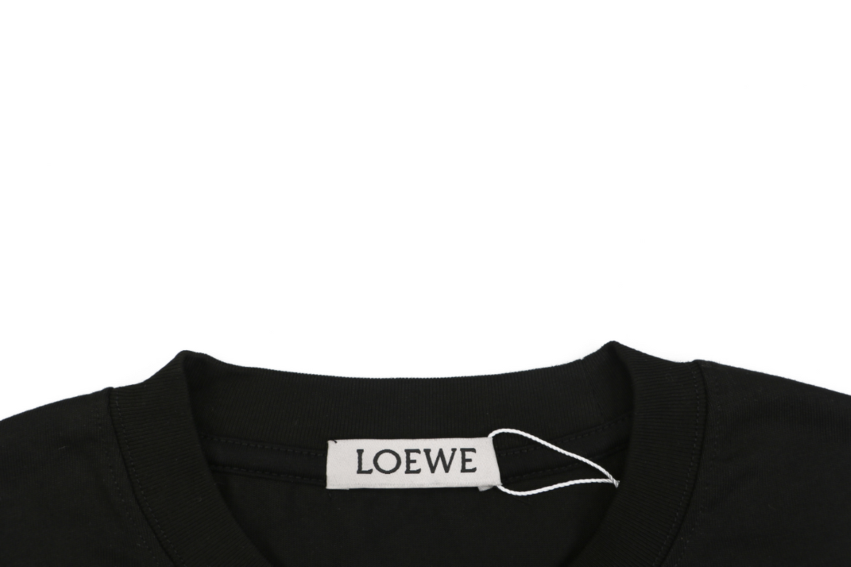 Loewe Border-Frame Anagram Embroidered Long Sleeve T-Shirt | Black | LOE-BDR-FRM-ANG-EMB-LS-TSH-BLK