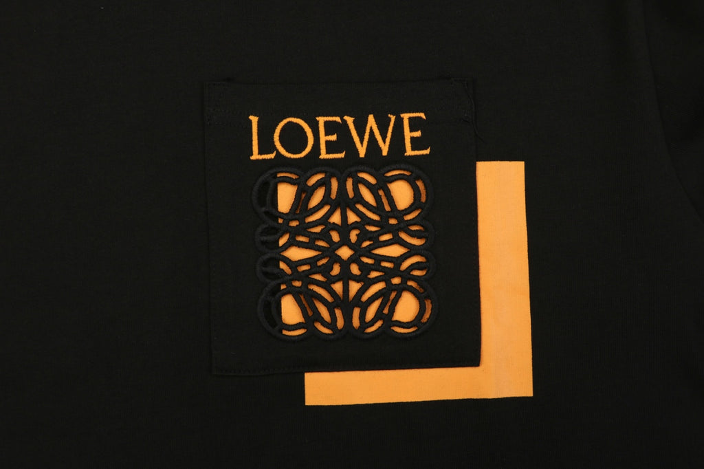 Loewe Border-Frame Anagram Embroidered Long Sleeve T-Shirt | Black | LOE-BDR-FRM-ANG-EMB-LS-TSH-BLK