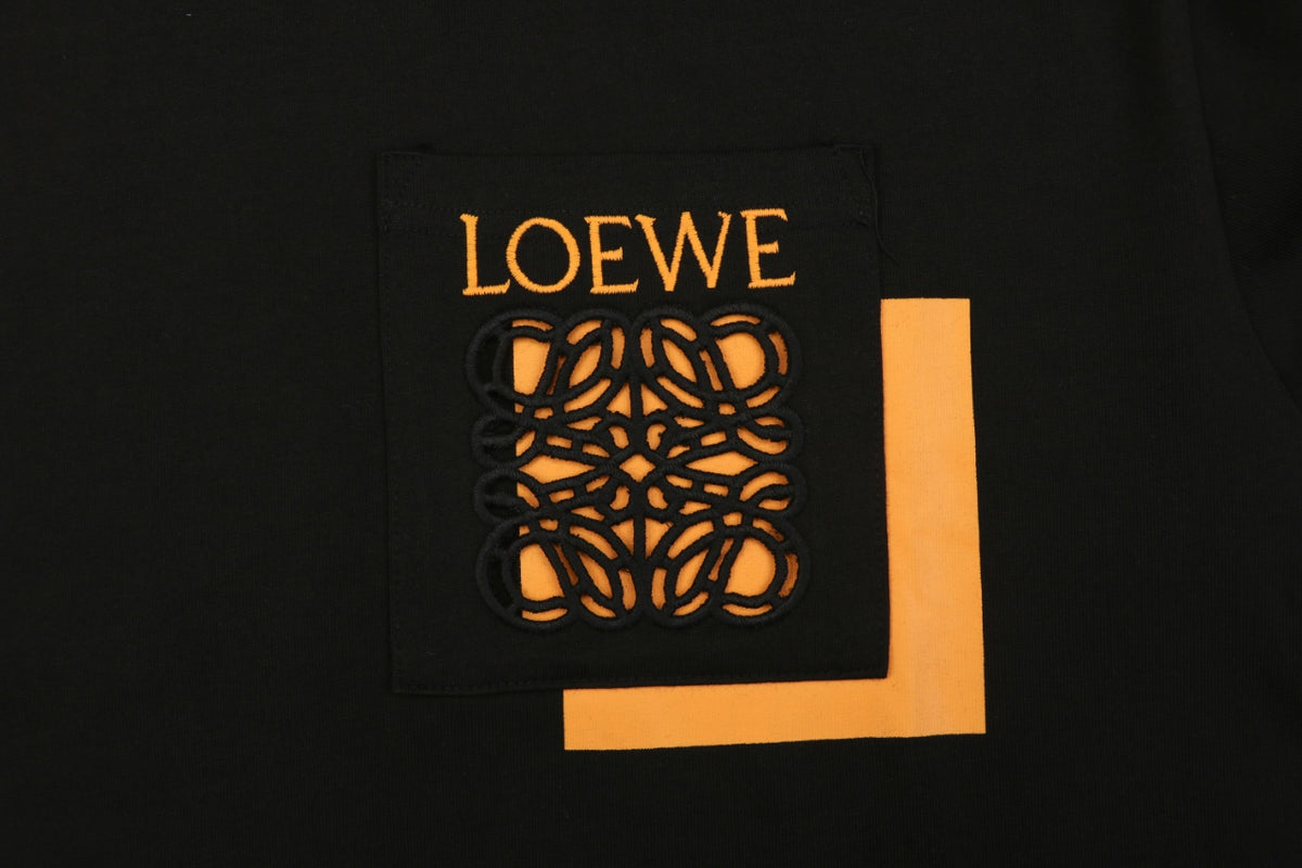 Loewe Border-Frame Anagram Embroidered Long Sleeve T-Shirt | Black | LOE-BDR-FRM-ANG-EMB-LS-TSH-BLK