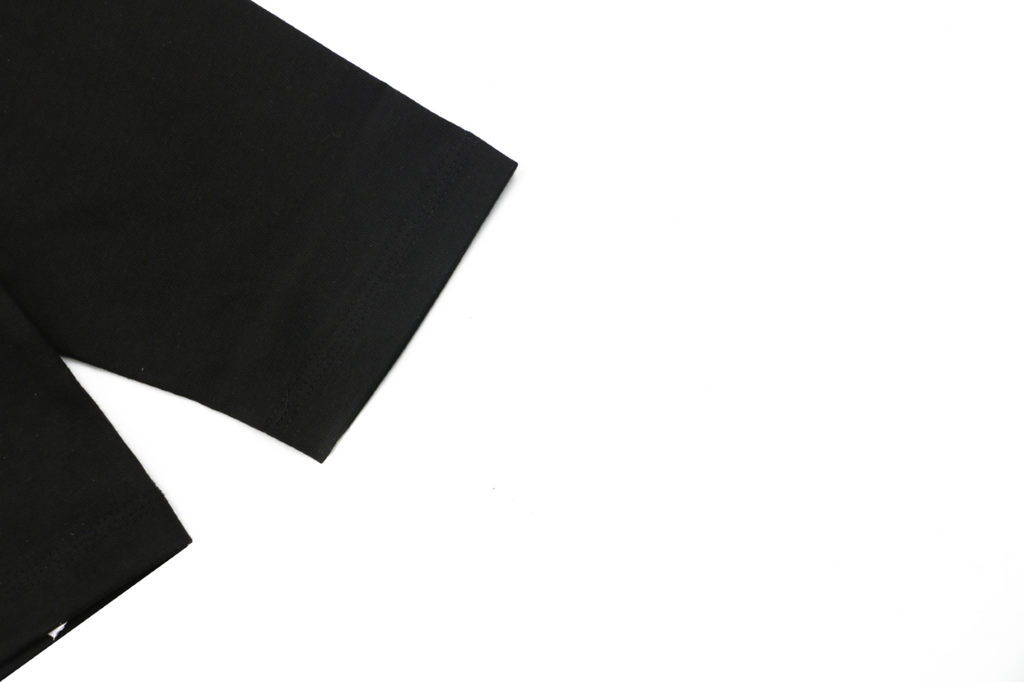 Prada Graffiti Shield Logo Print Long Sleeve T-Shirt | Black | PRA-GRF-SHD-LGO-PRT-LS-TSH-BLK