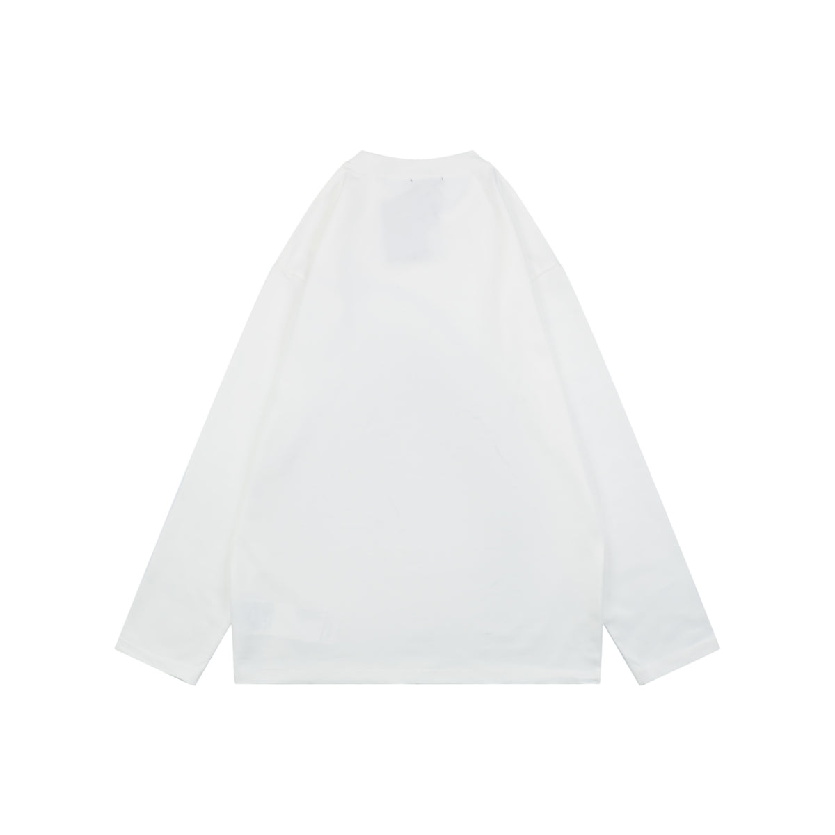 Prada Graffiti Shield Logo Print Long Sleeve T-Shirt | White | PRA-GRF-SHD-LGO-PRT-LS-TSH-WHT