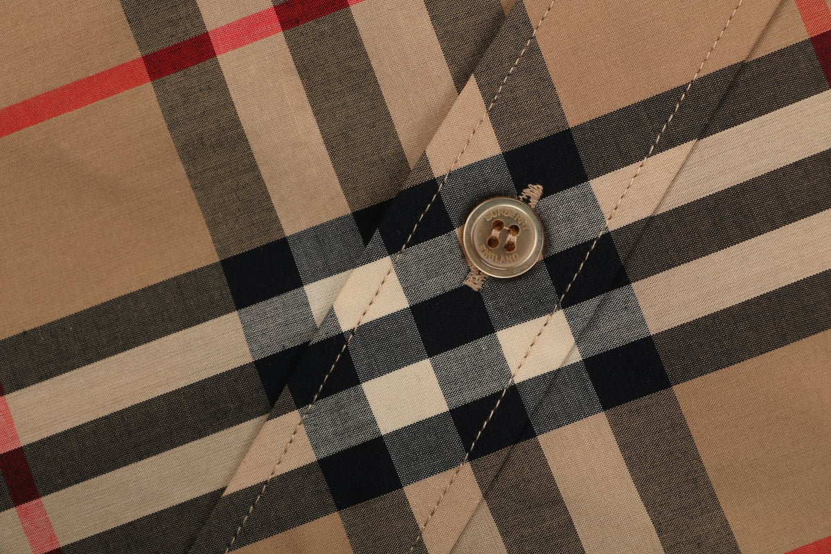 Burberry Diagonal Vintage Check Long Sleeve Shirt | Classic Camel | BUR-DIG-VTG-CHK-LS-SHT-CAM