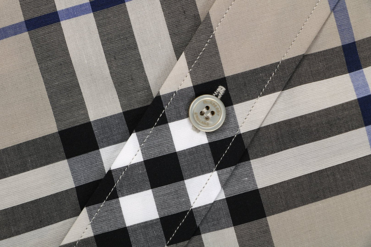 Burberry Diagonal Vintage Check Long Sleeve Shirt | Grey Taupe | BUR-DIG-VTG-CHK-LS-SHT-GTP