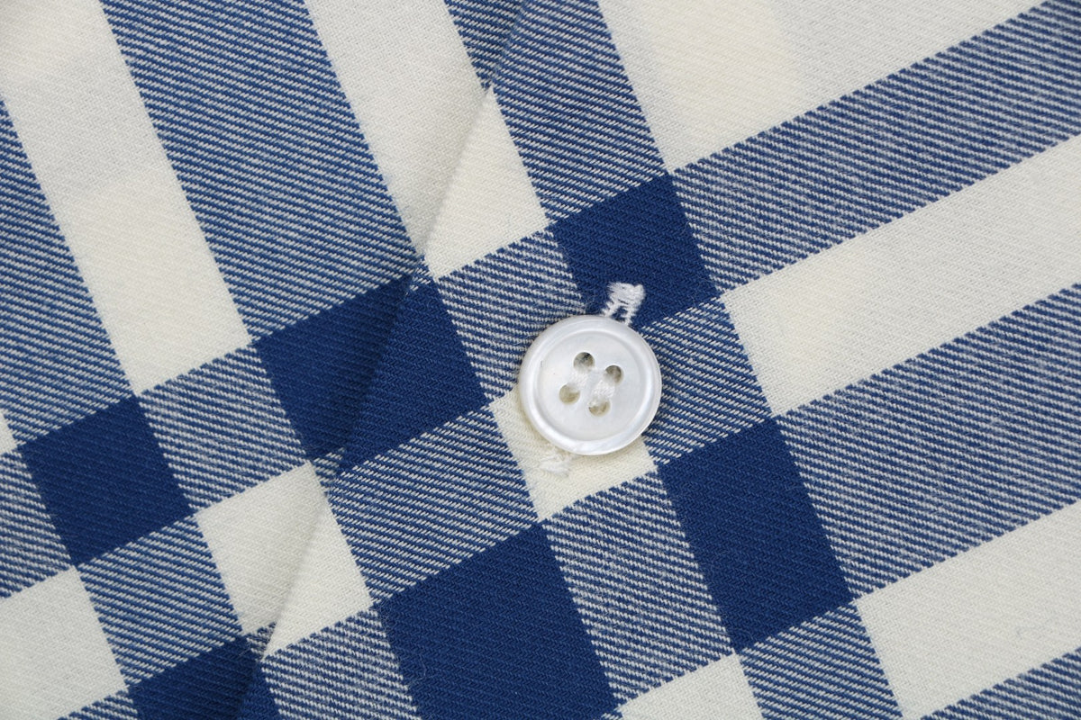 Burberry Diagonal Vintage Check Long Sleeve Shirt | Blue White | BUR-DIG-VTG-CHK-LS-SHT-BWH