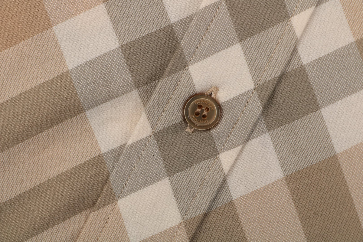 Burberry Diagonal Vintage Check Long Sleeve Shirt | Light Camel | BUR-DIG-VTG-CHK-LS-SHT-LCM