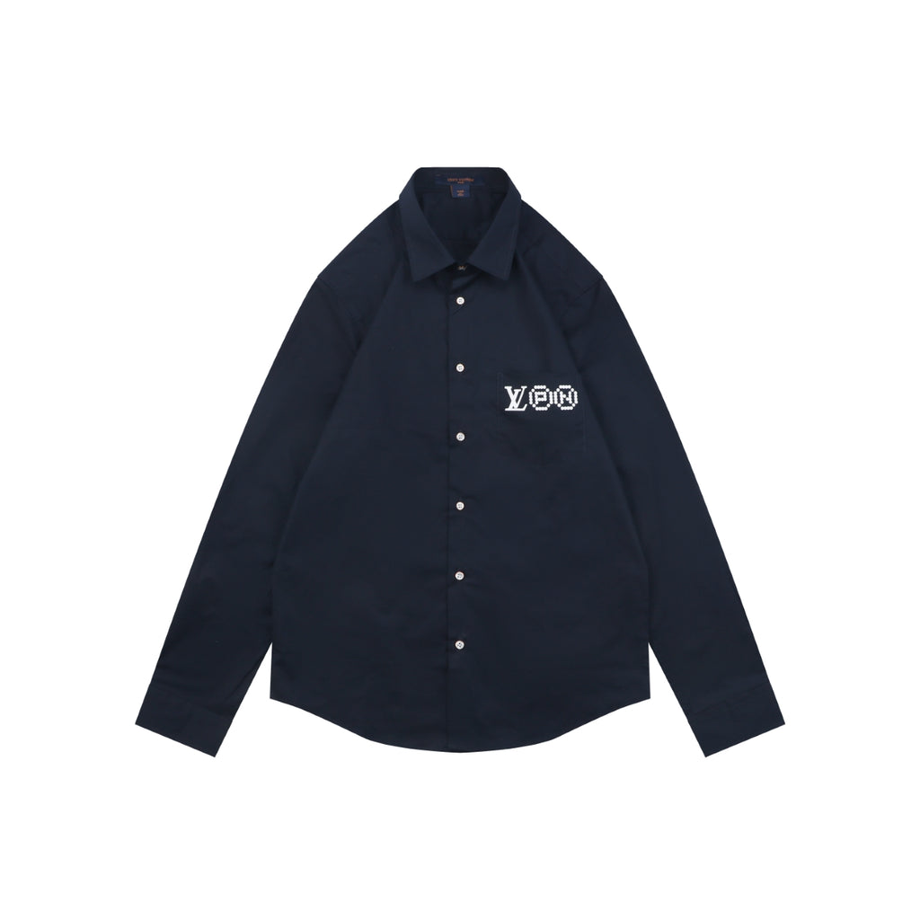 Louis Vuitton Portrait Graphic Print Long Sleeve Shirt | Black | LV-PRT-GFX-PRT-LS-SHT-BLK
