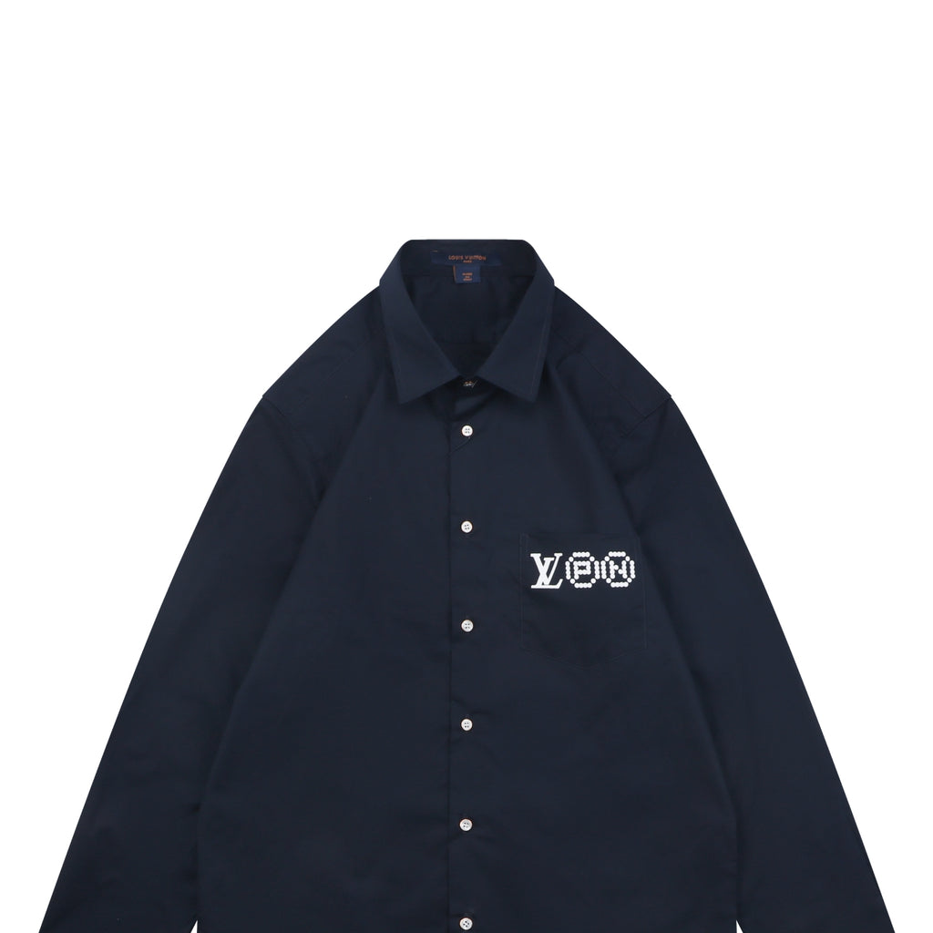 Louis Vuitton Portrait Graphic Print Long Sleeve Shirt | Black | LV-PRT-GFX-PRT-LS-SHT-BLK