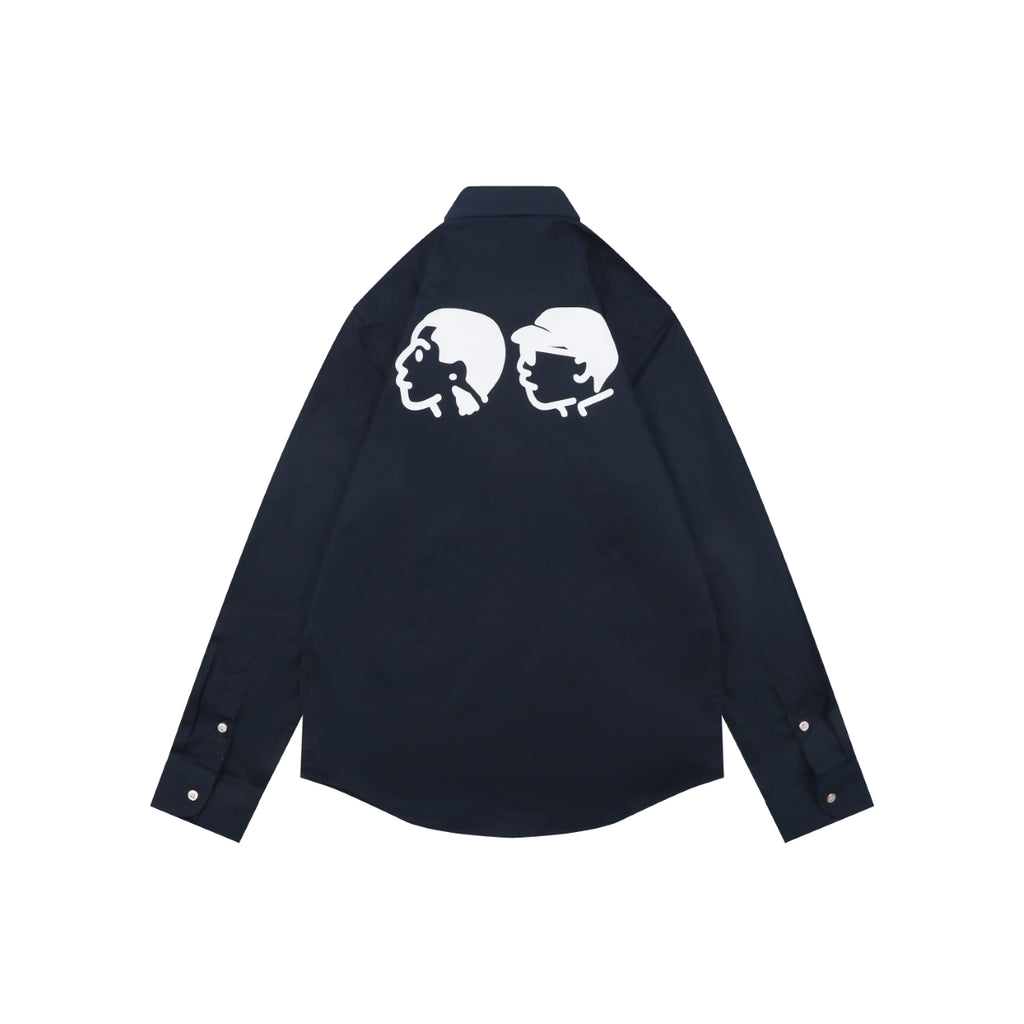 Louis Vuitton Portrait Graphic Print Long Sleeve Shirt | Black | LV-PRT-GFX-PRT-LS-SHT-BLK