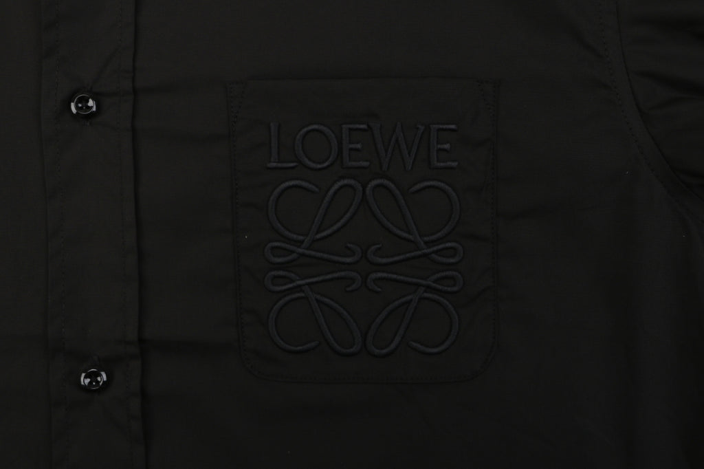 Louis Vuitton Tonal LV Monogram Jacquard Long Sleeve Shirt | Black | LV-TN-MON-JCQ-LS-SHT-BLK