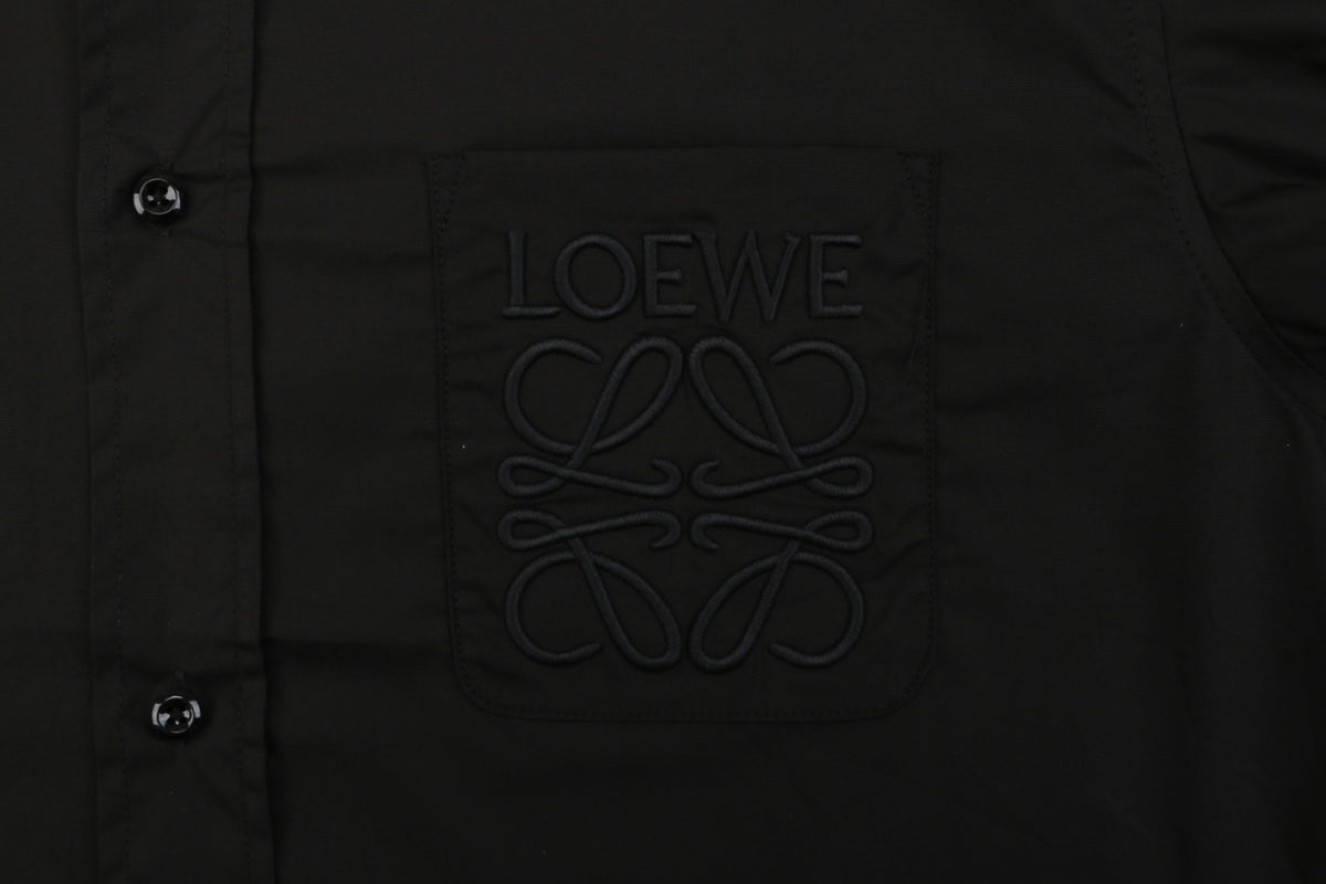 Louis Vuitton Tonal LV Monogram Jacquard Long Sleeve Shirt | Black | LV-TN-MON-JCQ-LS-SHT-BLK