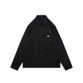 Prada Triangle Logo Pocket Nylon Shirt Jacket | Black | PRA-TRI-LGO-PKT-NYL-SHT-JKT-BLK