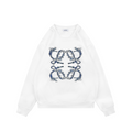 Loewe Wave Anagram Print Crew Neck Sweatshirt | White | LOE-WAV-ANG-PRT-CRW-SWT-WHT