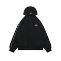 Balenciaga 3B Script Logo Contrast Piping Hooded Jacket | Black | BAL-3B-SCR-LGO-PPG-HD-JKT-BLK