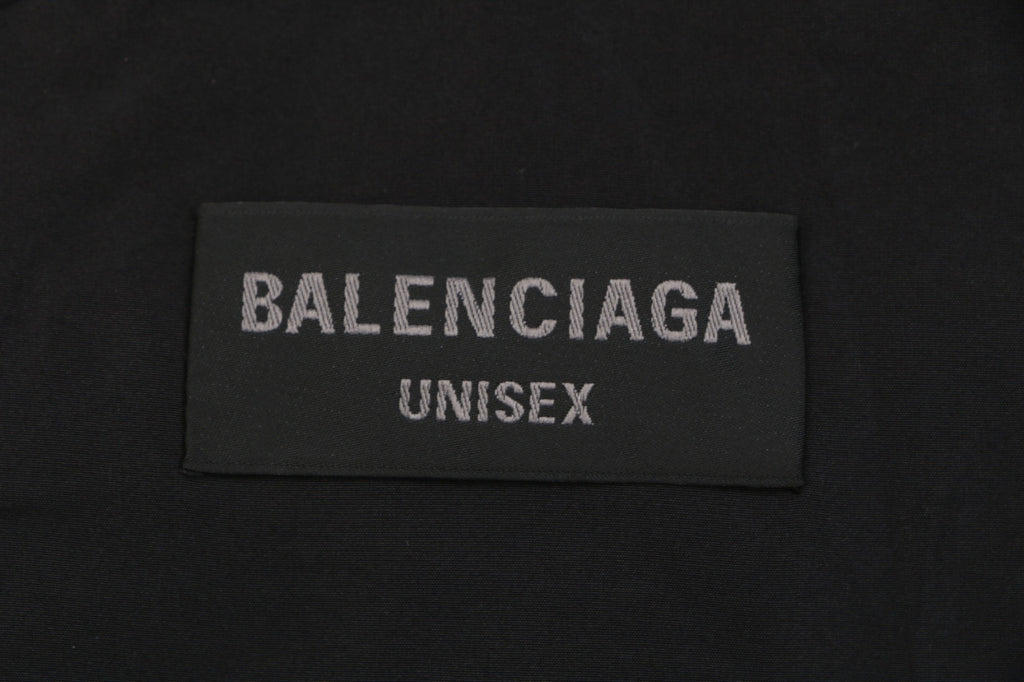 Balenciaga 3B Script Logo Contrast Piping Hooded Jacket | Black | BAL-3B-SCR-LGO-PPG-HD-JKT-BLK