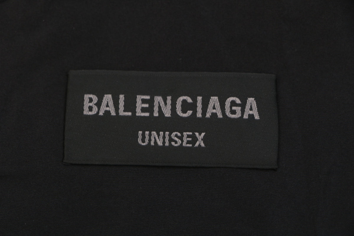 Balenciaga 3B Script Logo Contrast Piping Hooded Jacket | Black | BAL-3B-SCR-LGO-PPG-HD-JKT-BLK