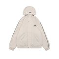 Balenciaga 3B Script Logo Contrast Piping Hooded Jacket | Khaki | BAL-3B-SCR-LGO-PPG-HD-JKT-KHK