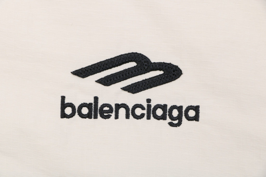 Balenciaga 3B Script Logo Contrast Piping Hooded Jacket | Khaki | BAL-3B-SCR-LGO-PPG-HD-JKT-KHK