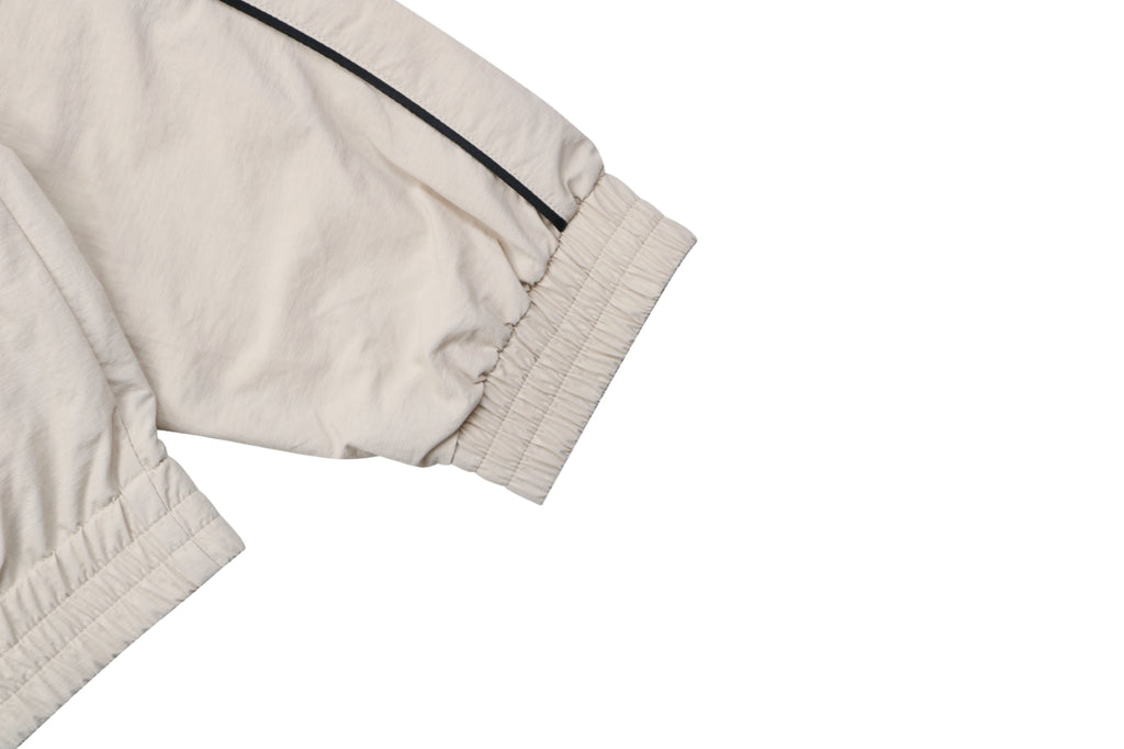 Balenciaga 3B Script Logo Contrast Piping Hooded Jacket | Khaki | BAL-3B-SCR-LGO-PPG-HD-JKT-KHK