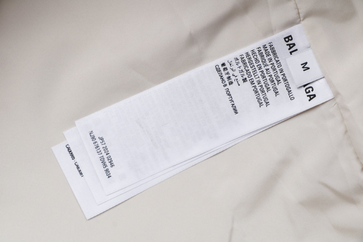Balenciaga 3B Script Logo Contrast Piping Hooded Jacket | Khaki | BAL-3B-SCR-LGO-PPG-HD-JKT-KHK