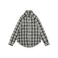 Balenciaga Paris Logo Pocket Black and White Plaid Long Sleeve Shirt