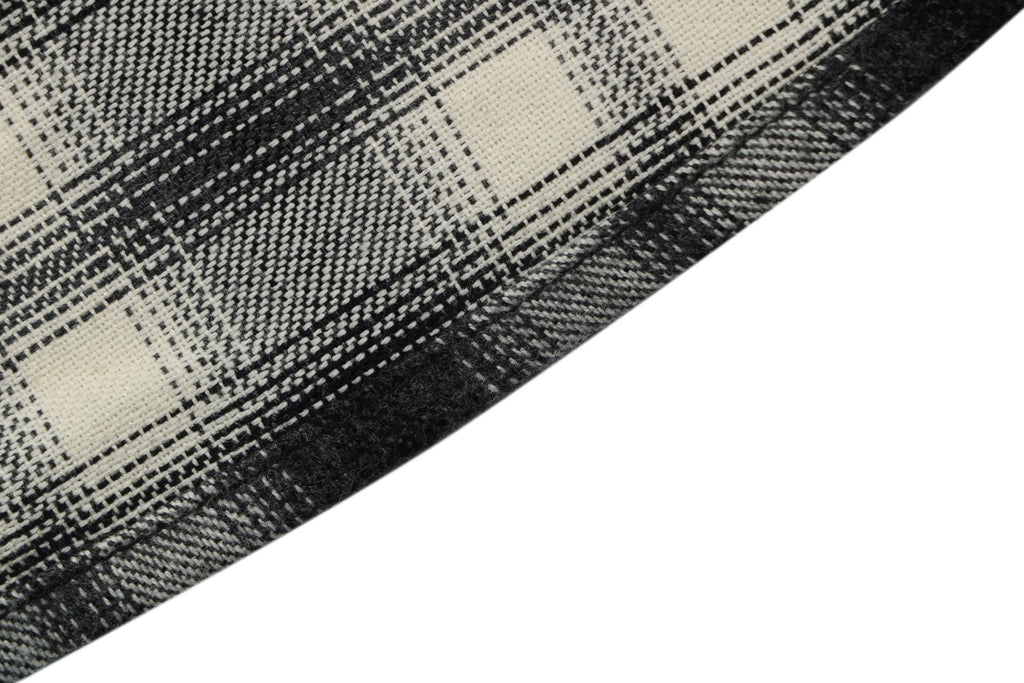 Balenciaga Paris Logo Pocket Black and White Plaid Long Sleeve Shirt