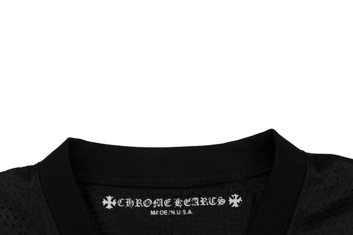 Chrome Hearts Glitter Sanskrit Gothic Script Hockey Long Sleeve T-Shirt | Black