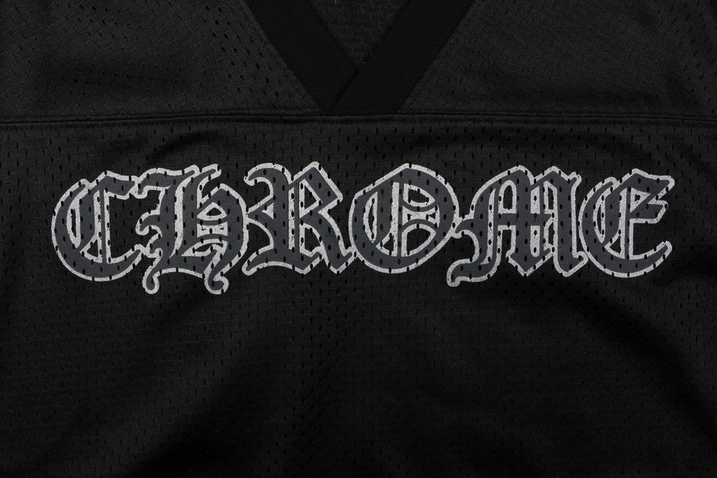 Chrome Hearts Glitter Sanskrit Gothic Script Hockey Long Sleeve T-Shirt | Black