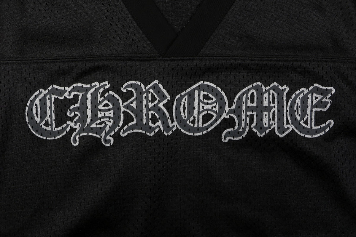 Chrome Hearts Glitter Sanskrit Gothic Script Hockey Long Sleeve T-Shirt | Black