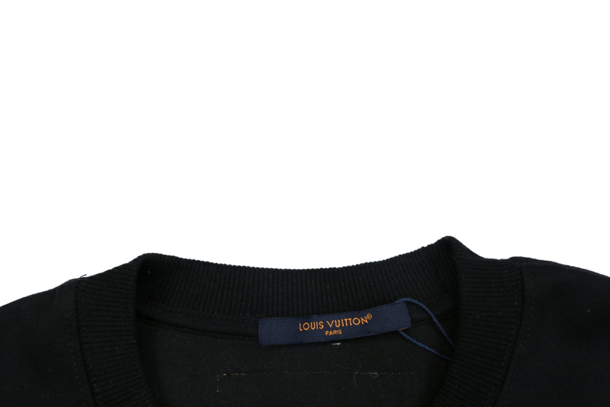 Louis Vuitton Hand-Painted Graffiti Monogram Script Crewneck Sweatshirt | Black