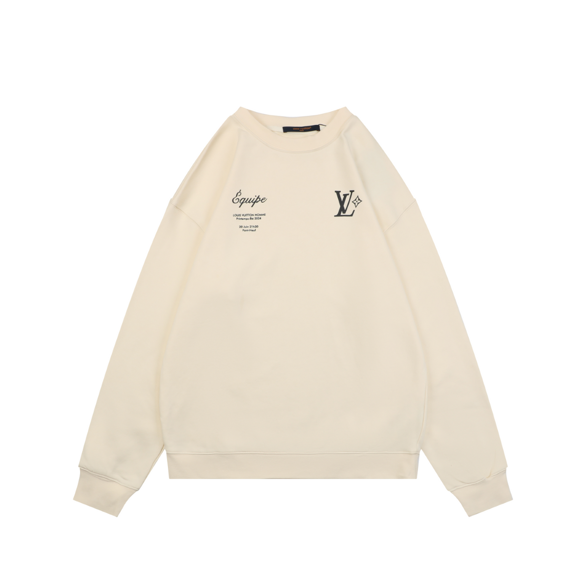 Louis Vuitton Runway Limited LV Lovers Équipe Print Crewneck Sweatshirt | Cream
