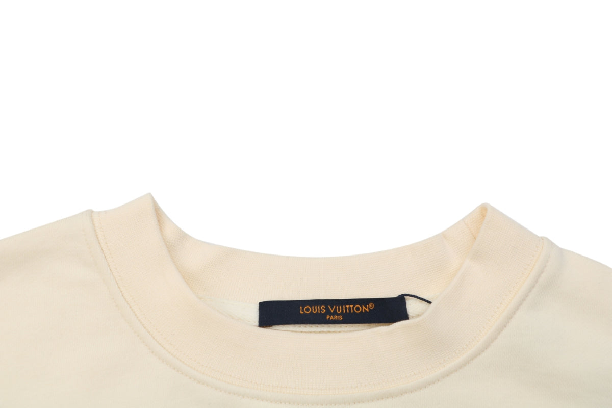 Louis Vuitton Runway Limited LV Lovers Équipe Print Crewneck Sweatshirt | Cream
