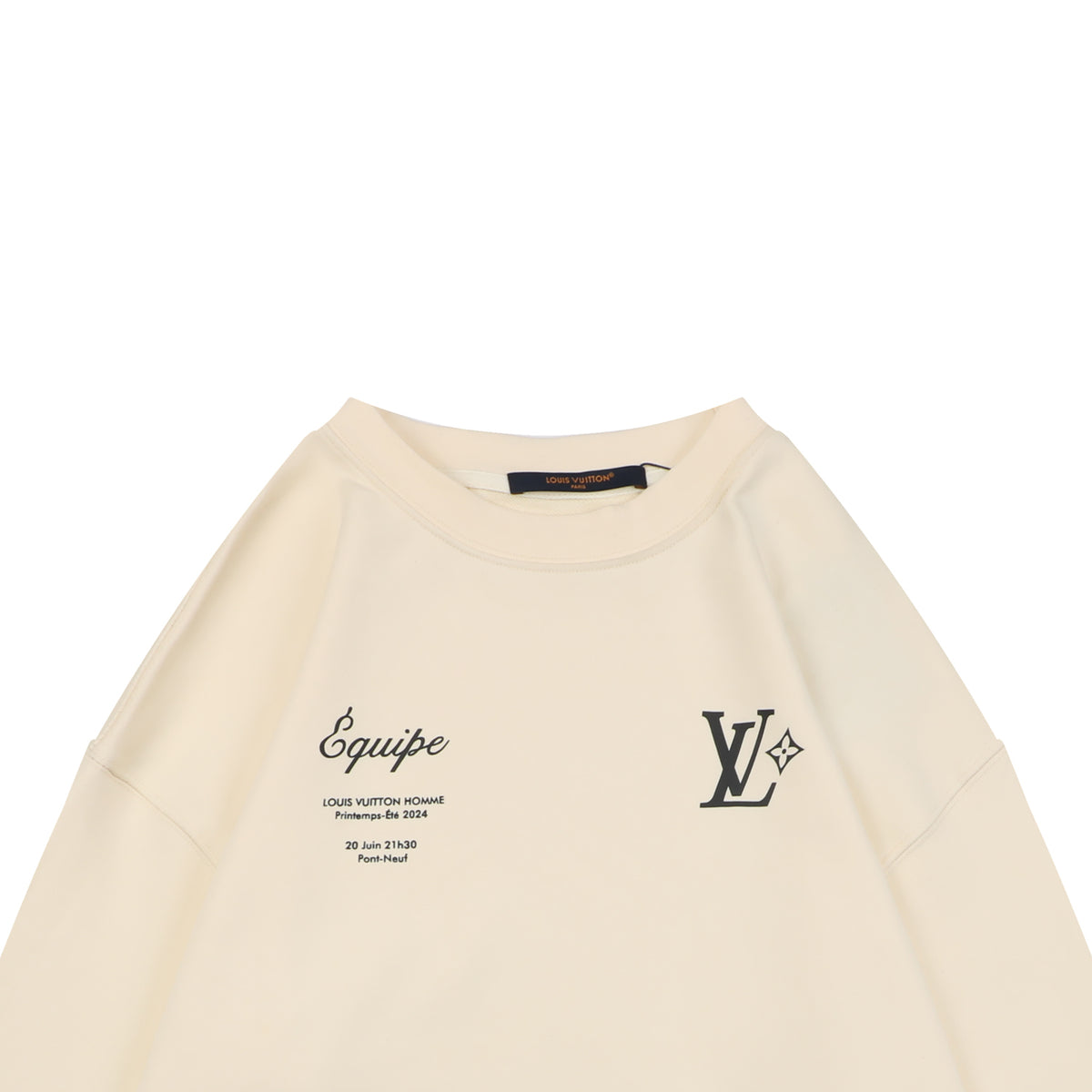 Louis Vuitton Runway Limited LV Lovers Équipe Print Crewneck Sweatshirt | Cream