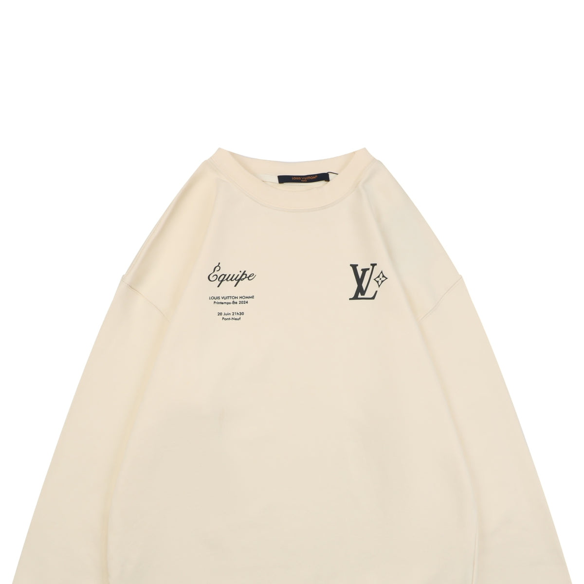 Louis Vuitton Runway Limited LV Lovers Équipe Print Crewneck Sweatshirt | Cream