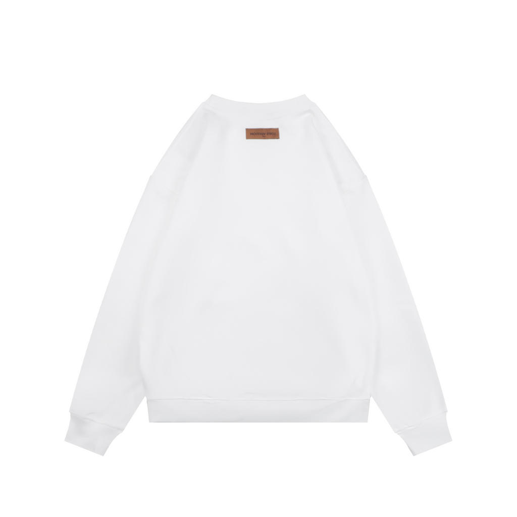 Louis Vuitton Monogram Graffiti Sketch Watercolour Print Crewneck Sweatshirt | White