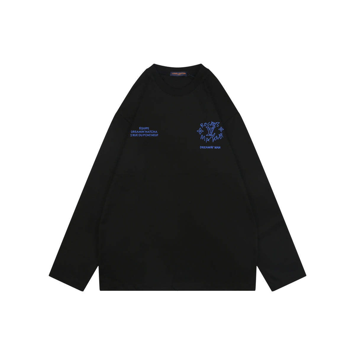 Louis Vuitton Dreamin' Man Rocky's Matcha Graffiti Slogan Print Long Sleeve T-Shirt | Black